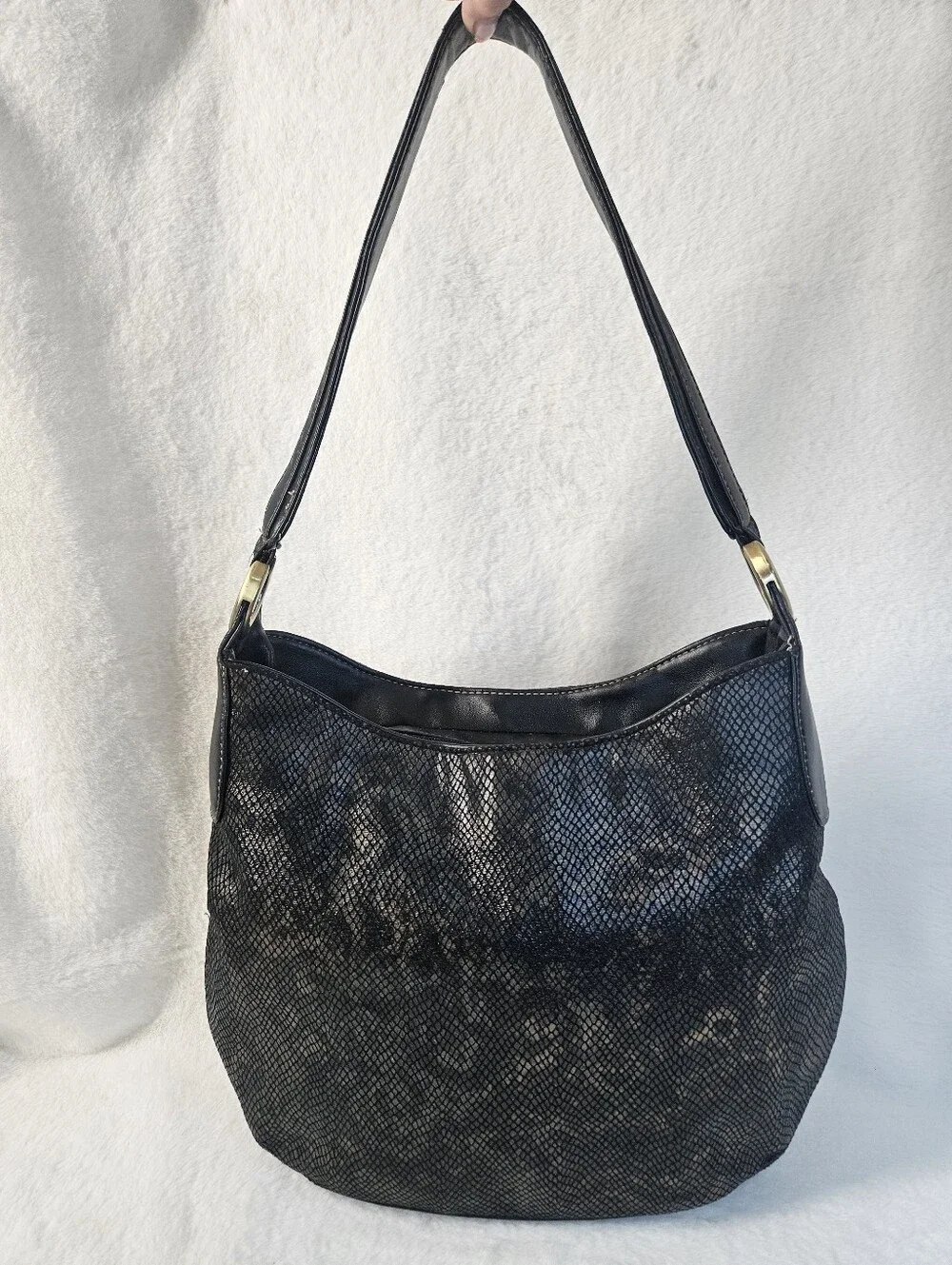 Y2K Style Python Embossed Hobo Bag
